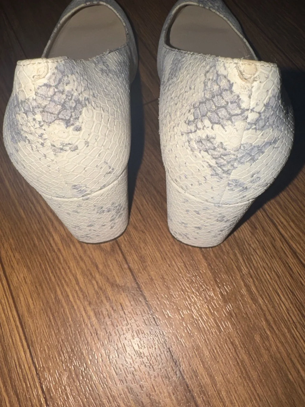 Cole Haan snakeskin block heel pumps size 7